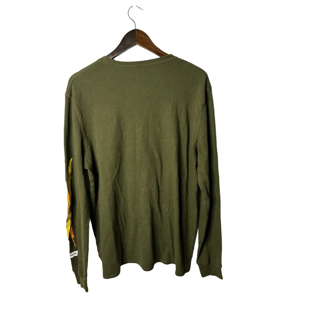 Levi's sz XL‎ waffle thermal crewneck long sleeve shirt panther mens